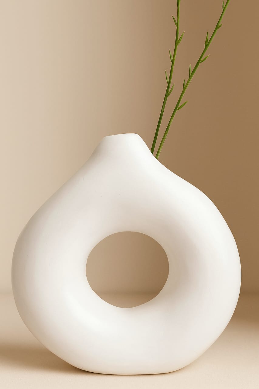 White Donut Vase