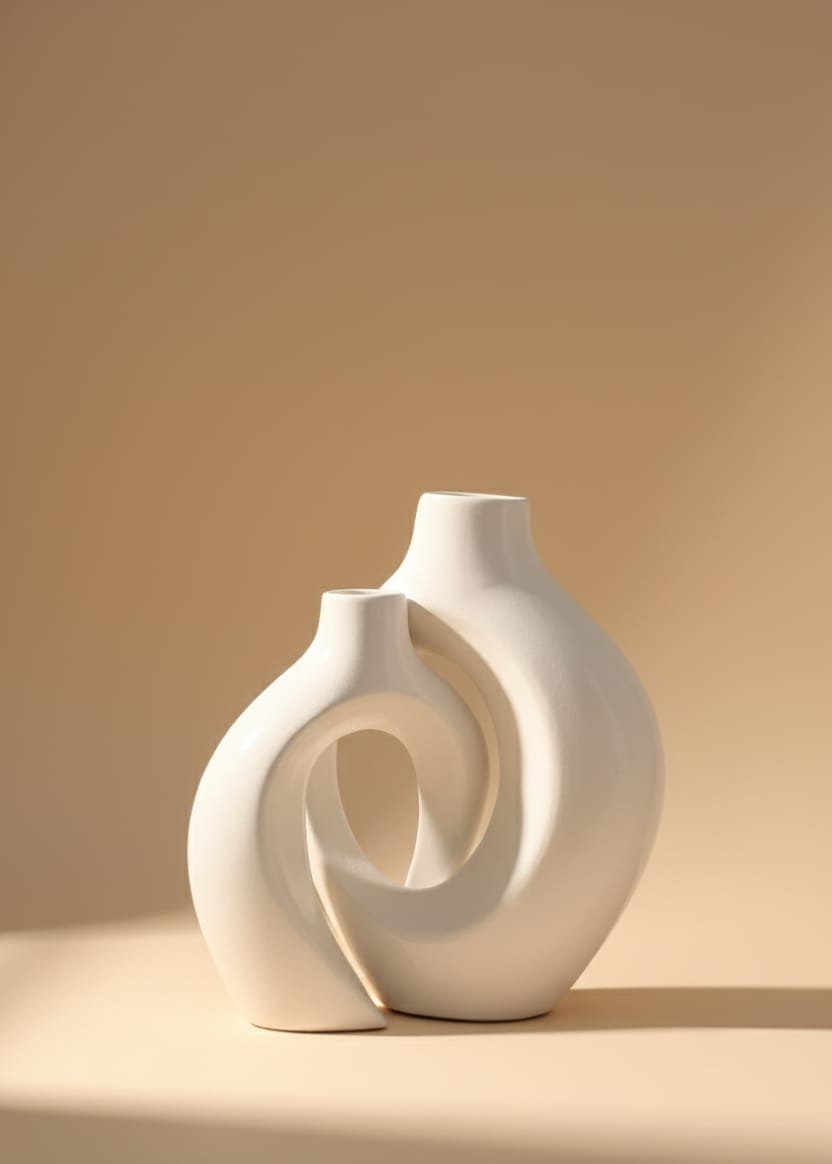 White Couple Vase